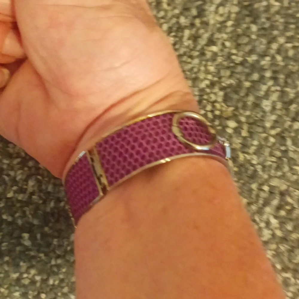 Pedre Vintage derby front clasp purple leather faux snake skin silver to…